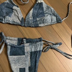 Denim 2 piece bathing suit